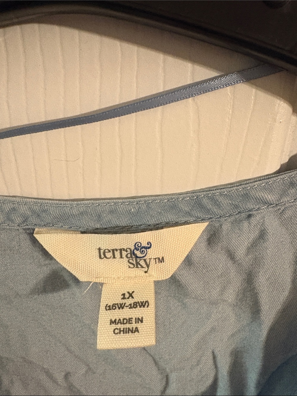 Terra & Sky Light Blue V-Neck Blouse - Picture 2 of 4